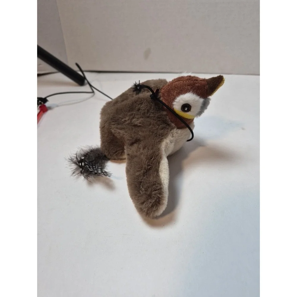 Bird Cat Toy Simulated Chirping Bird Interactive Rechargeable Flapping With Rod